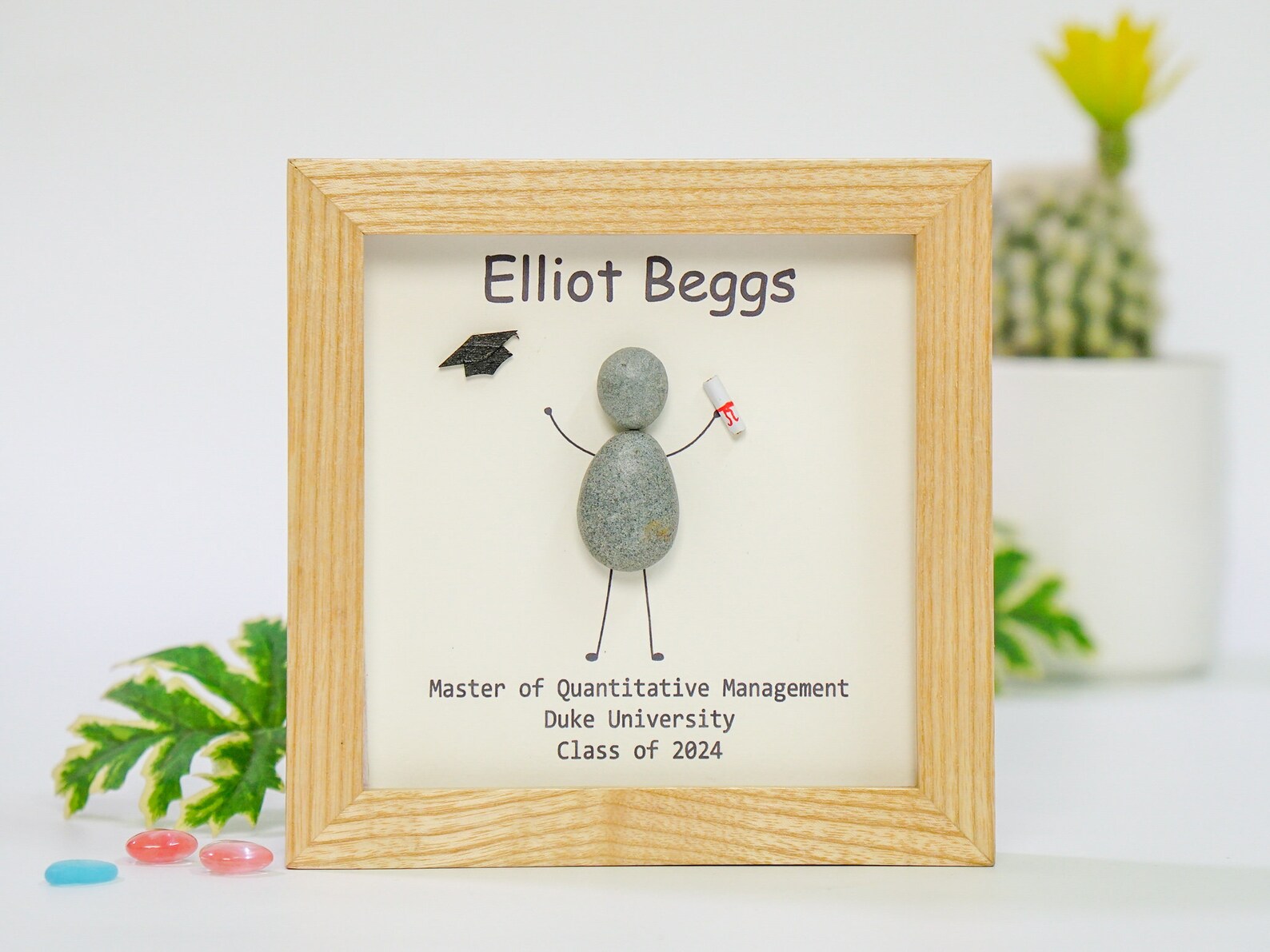 Personalised Graduation Pebble Picture, Graduation Gift, High School ...
