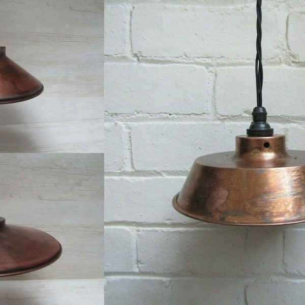HANDMADE ANTIQUE COPPER Industrial Vintage rustic Retro Old Style factory ceiling pendant Lampshade light Shade