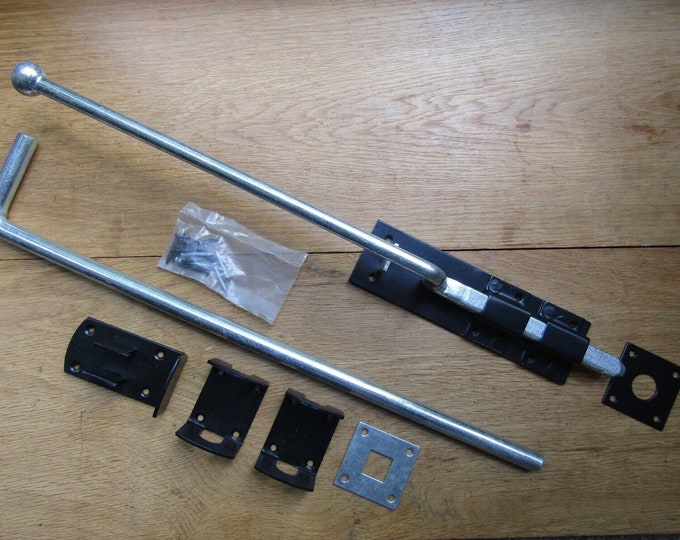 18" Garage Door & Gate Surface Drop Down Monkey Tail Bolts Heavy Duty Security BLACK ZINC