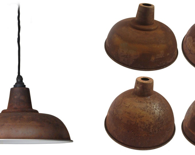 HANDMADE RUST Industrial Vintage rustic Retro Old Style factory workshop garage bar ceiling pendant Lampshade light Shade