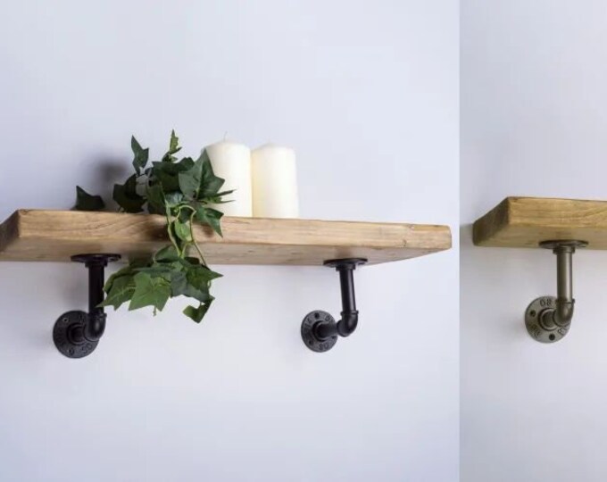 Cast iron industrial Vintage Rustic steampunk pipe Shelf Brackets Scaffold Board Industrial KIT