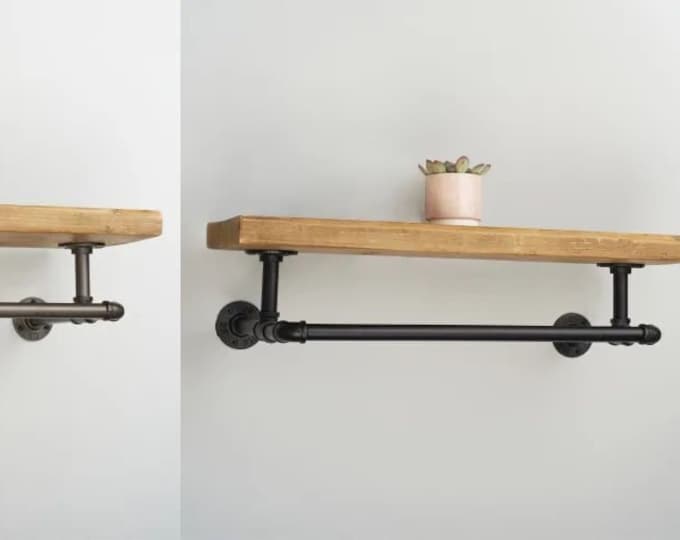 Cast iron industrial Vintage Rustic steampunk pipe Shelf Brackets Scaffold Board Industrial Hanging rail KIT