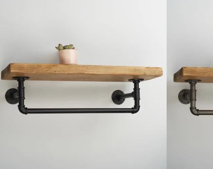 Cast iron industrial Vintage Rustic pipe Shelf Brackets Scaffold Board Industrial Hanging rail KIT
