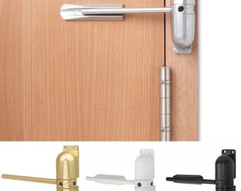 Feuerbeständiger, oberflächenmontierter, gefederter Türschließer, federbelastet, verstellbar, automatisch, poliertes Messing/Chrom/Schwarz/Weiß/Satin-Chrom