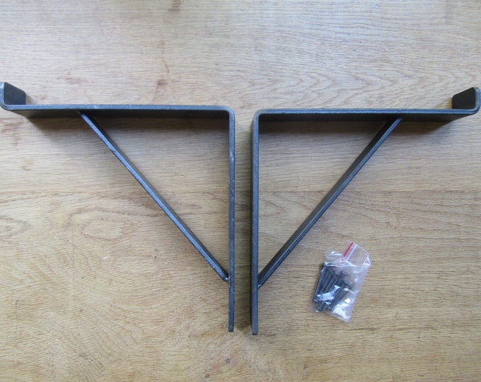 PAIR of Scaffold shelf brackets vintage old rustic Industrial garage steampunk wall shelf support brackets Shelving bracket