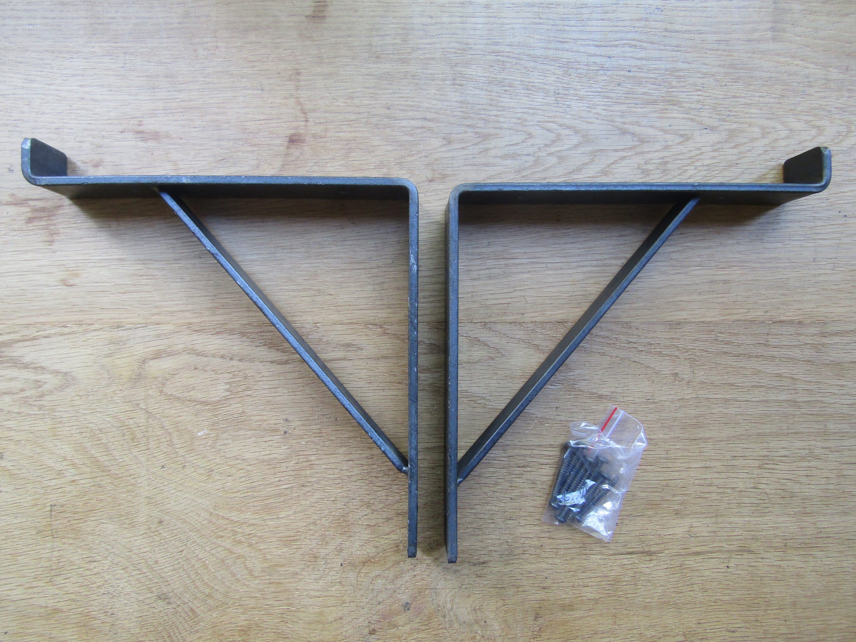 PAIR of Scaffold shelf brackets vintage old rustic Industrial garage steampunk wall shelf support brackets Shelving bracket