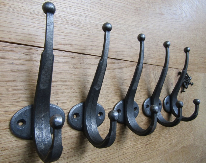 2 X Single Coat Hat Hooks Unique Antique Style Ornate Backplate 21/2