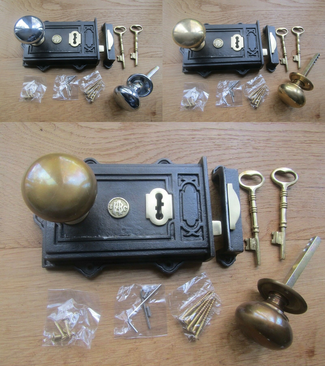 Cast Iron Rustic Vintage Victorian Old English Style Door Rim Lock ...