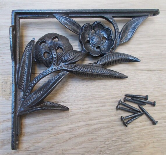 COPPIA Di Staffe Per Mensole In Ferro Rustico Ponteggio Antico Vintage 6" PENNY NERO Forca Terminale Ironbridge Vecchie Staffe Per Mensole Retrò - Foto 11