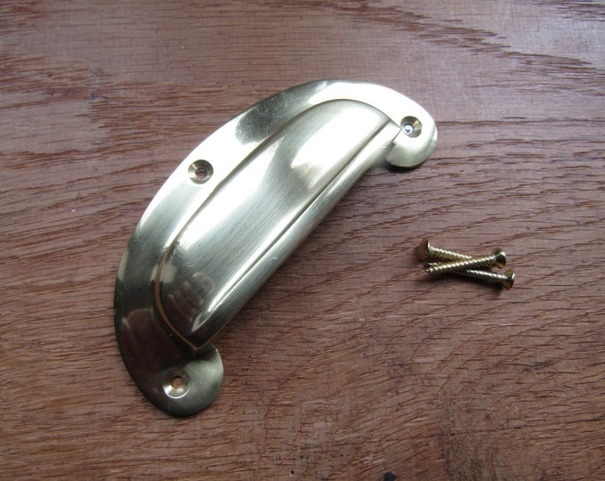 Solid brass cup shell handle Retro victorian cupboard cabinet drawer wardrobe kitchen furniture shell cup pull handles