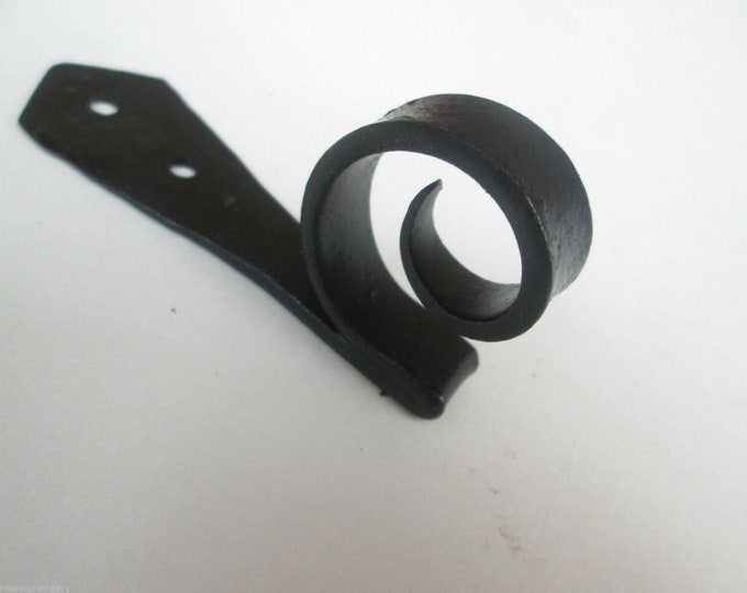Rustic iron coat hook Handforged blacksmith traditional retro vintage old victorian hanging utility hooks Black wax
