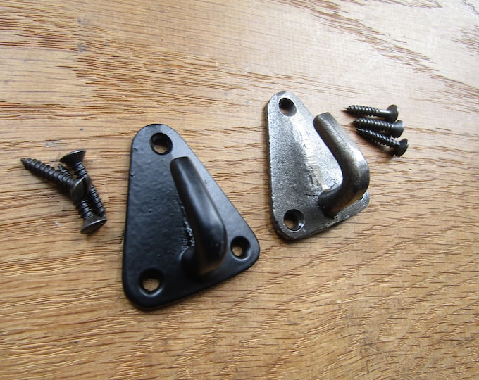 Rustic iron single robe hook cast iron rustic retro vintage old victorian utility hooks peg Antique iron/Black antique