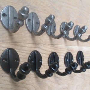 Rustic iron coat robe hooks Vintage old victorian style single robe hook acorn tip PACK OF 5 HOOKS