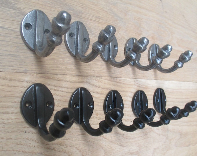 Rustic iron coat robe hooks Vintage old victorian style single robe hook acorn tip PACK OF 5 HOOKS