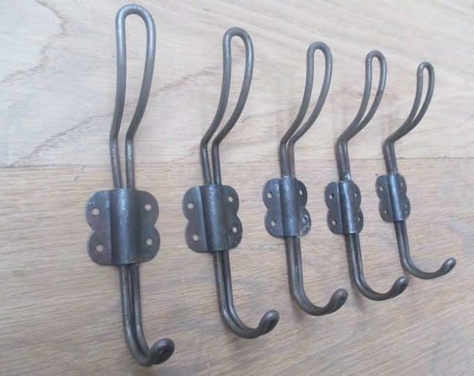 Rustic coat hooks INDUSTRIAL wire rustic retro vintage old style coat hooks Antique Iron