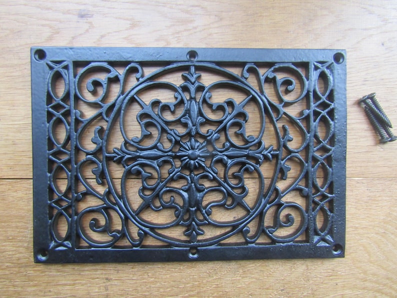 Rustic Vintage Old Cast Iron Antique Style Ventilation Grille Wall Air ...