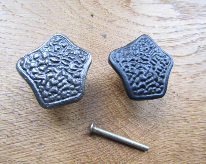 Rustic iron cabinet  knob TEXTURED effect vintage rustic cupboard cabinet knob drawer wardrobe kitchen furniture knobs pull handles