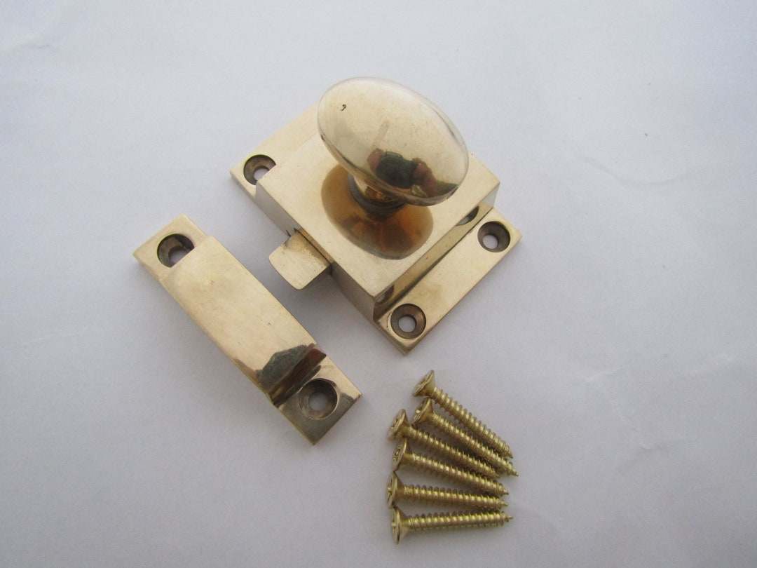 SOLID BRASS Cupboard Door Thumb Turn Catch Latch Lock Etsy