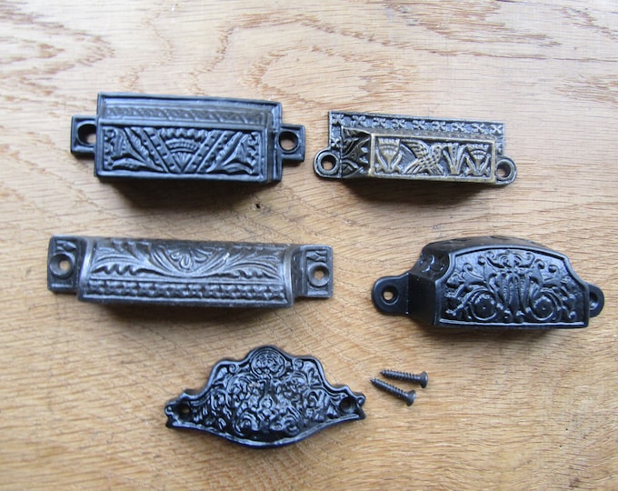 Rustic iron cup shell handle Retro victorian cupboard cabinet drawer wardrobe kitchen furniture shell cup pull handles