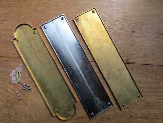 Kick Plate Door Plates 12 Heavy Duty Solid Cast Brass Finger Plate Door ...