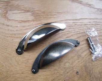 Tirador de concha de acero para armario, cajón, armario, mueble de cocina, estilo retro