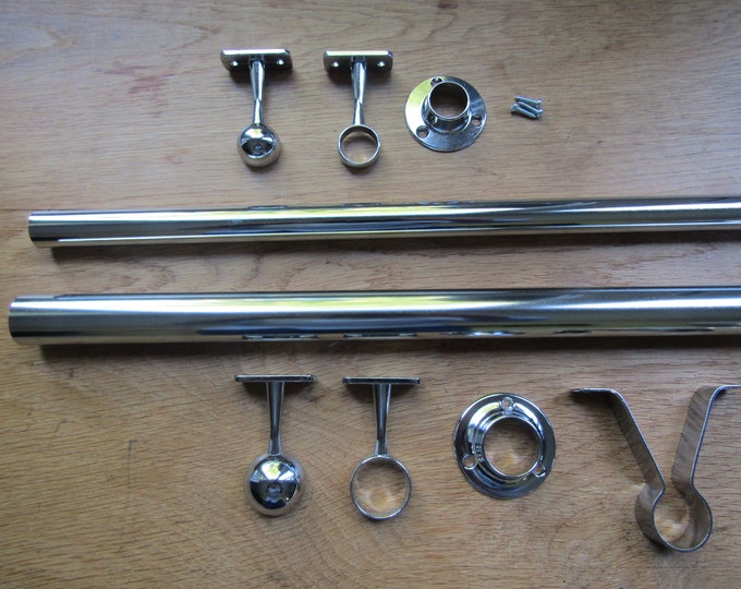 CHROME Plated Retro traditional Wardrobe Hanging Clothes Rail Garments hanging tube/ fittings /Storage rail/