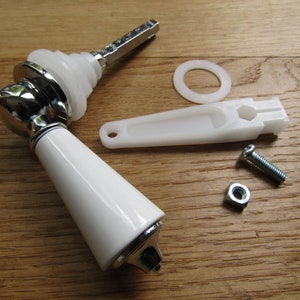 CHROME WHITE Ceramic Toilet Cistern Lever Flusher Traditional Victorian wc loo lavatory replacement  lever arm Handle vintage old style