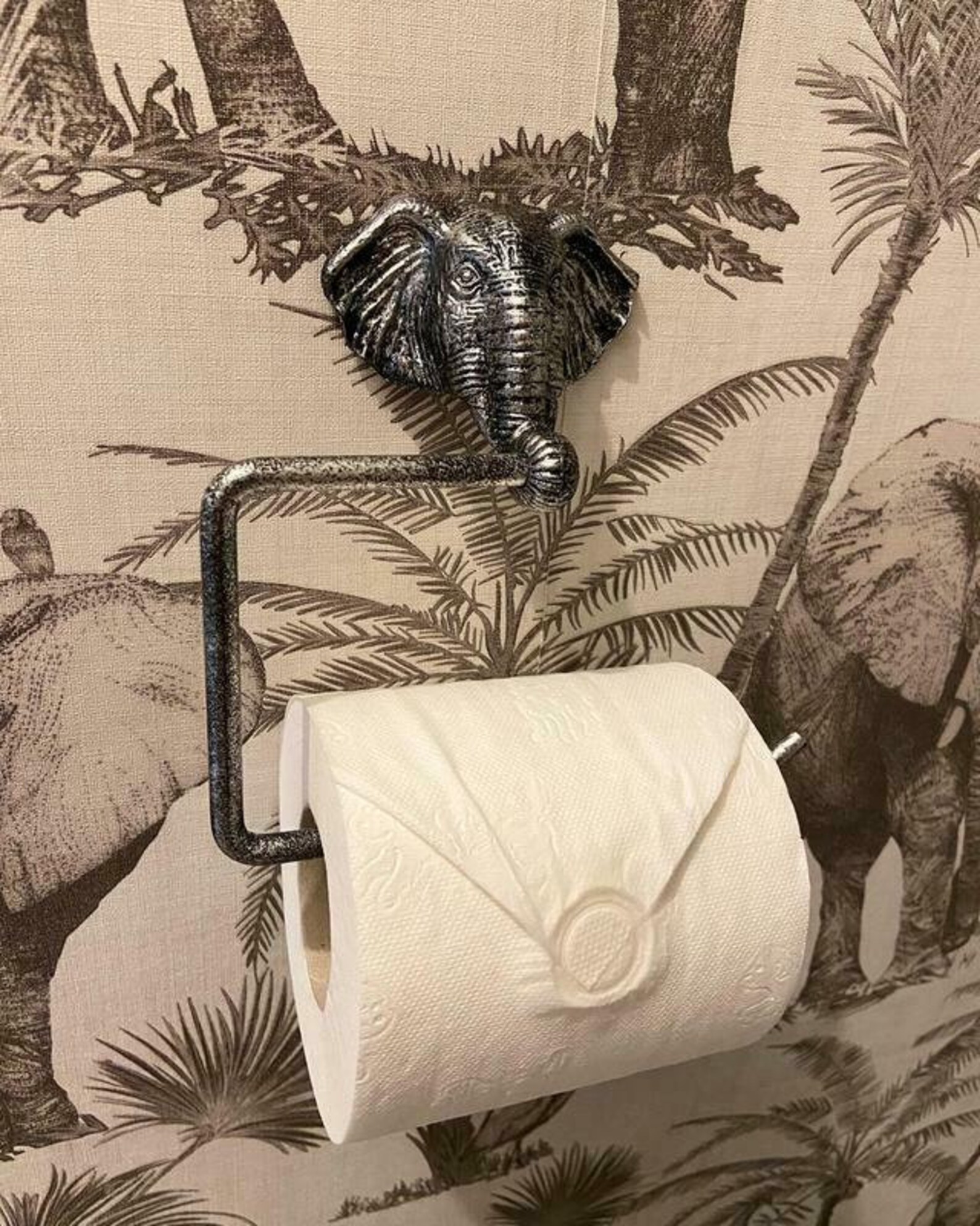 AFRICAN SAFARI ELEPHANT Bathroom Accessories Grey Toilet Toll Etsy