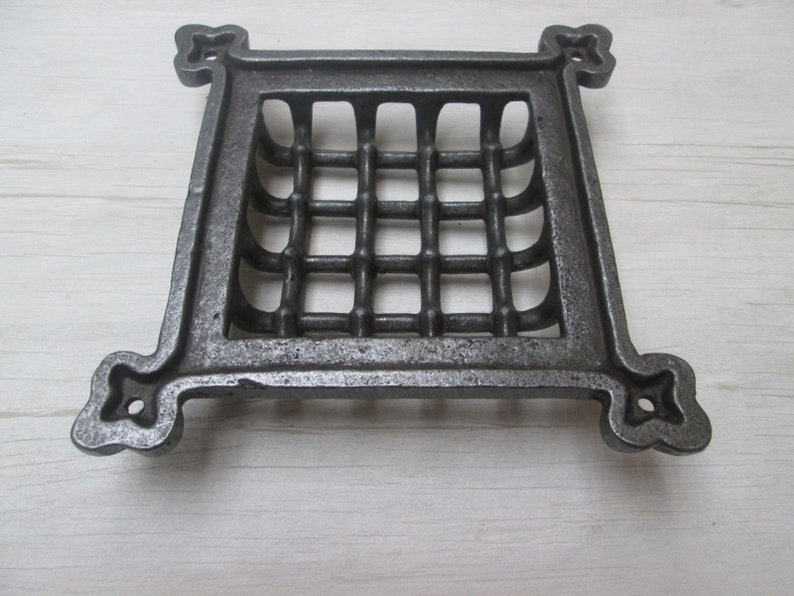 Rustic vintage old cast iron antique style Ventilation Grille Wall Air Vent repair plate cover Ornate decorative period home imagem 8