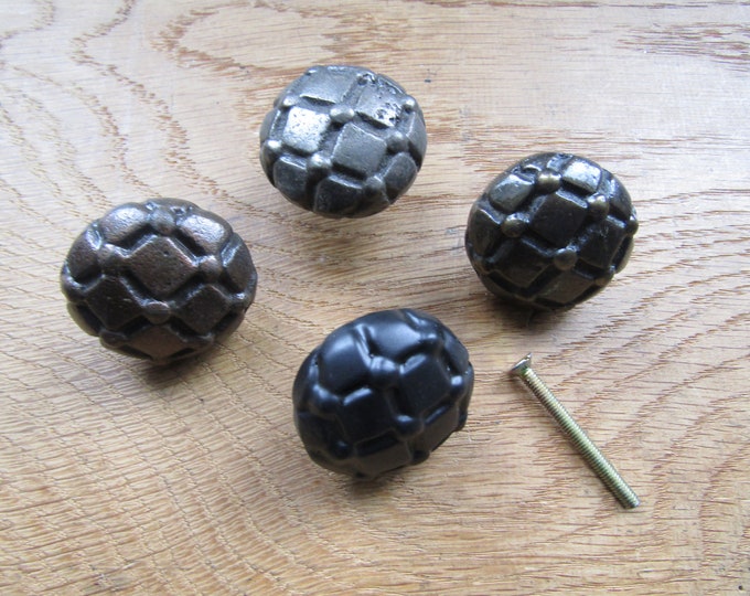 Rustic iron cabinet  knob FOOTBALL effect vintage rustic cupboard cabinet knob drawer wardrobe kitchen furniture knobs pull handles