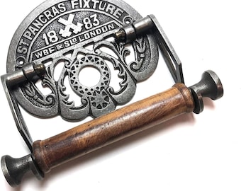RUSTIC TOILET ROLL Holder cast iron vintage decorative railway toilet roll holder wc loo Lavatory toilet roll holder
