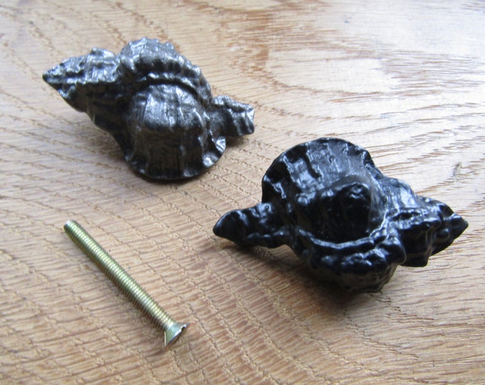 Rustic iron cabinet  knob SEA SHELL NOVELTY vintage rustic cupboard cabinet knob drawer wardrobe kitchen furniture knobs pull handles