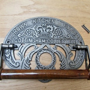 Suporte de rolo de cozinha coroa de ferro fundido rústico vintage estilo chalé antigo suporte de rolo de papel de cozinha