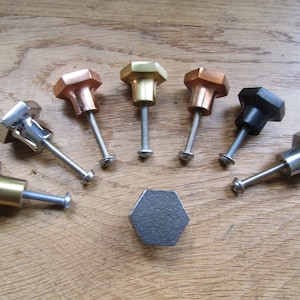 Rustic iron cabinet  knob HEXAGON vintage rustic cupboard cabinet knob drawer wardrobe kitchen furniture knobs pull handles