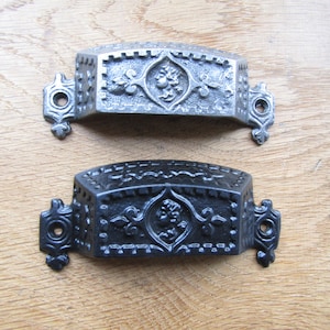 Poignée en forme de coquille de tasse en fer rustique rétro victorienne d'armoire d'armoire à tiroirs de meubles de cuisine poignées de traction de tasse