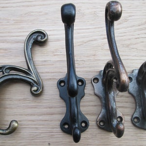 Rustic cast iron coat hooks decorative retro vintage old victorian hat & coat hooks Antique Iron/Black/antique brass/copper