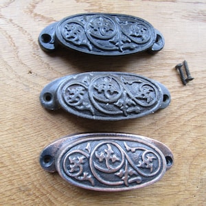 Rustic iron cup shell handle Retro victorian cupboard cabinet drawer wardrobe kitchen furniture shell cup pull handles
