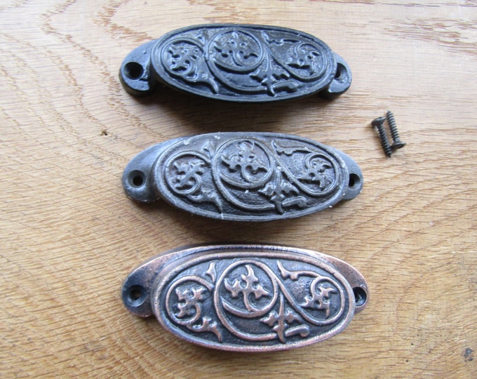 Rustic iron cup shell handle Retro victorian cupboard cabinet drawer wardrobe kitchen furniture shell cup pull handles