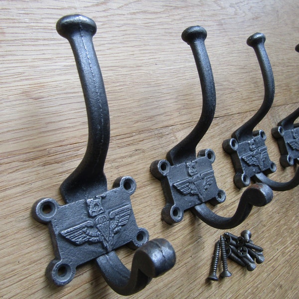 Pack of 5 PARACHUTE REGIMENT cast iron rustic traditional retro vintage old victorian hat & coat hooks Antique Iron