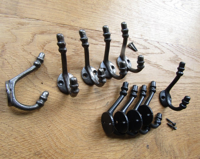 Rustic iron Victorian hook retro kids child nursery hook cast iron retro vintage old  coat hooks Black antique/Antique iron