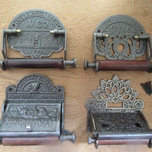 RUSTIC CAST IRON vintage decorative railway toilet roll holder wc loo Lavatory toilet roll holder