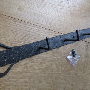 WILTSHIRE old English Hand forged Blacksmith wrought iron Country cottage vintage rustic Kitchen utensil pot pan hook rail rack holder