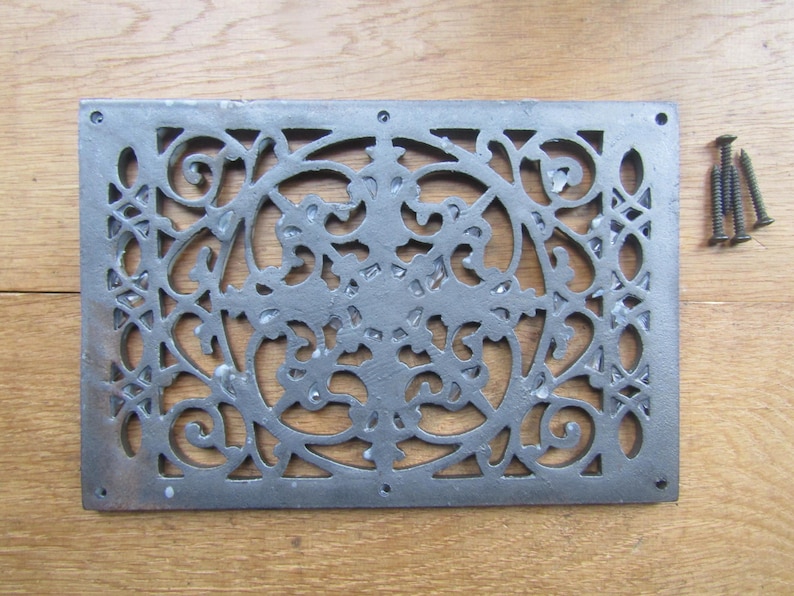 Rustic Vintage Old Cast Iron Antique Style Ventilation Grille Wall Air ...