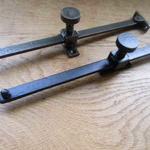 Rustic iron window sliding stay screw down stay Vintage Victorian old cottage style Window casement arm Stay