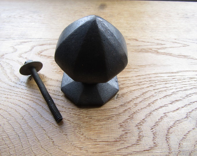Rustic iron centre door knob pull handle on rose center door knob round old victorian octagonal