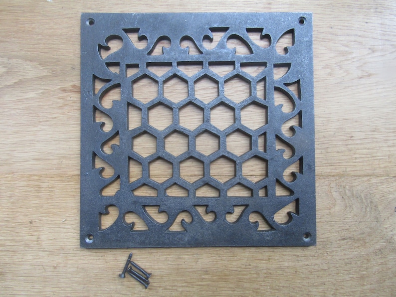 Rustic vintage old cast iron antique style Ventilation Grille Wall Air Vent repair plate cover Ornate decorative period home HERITAGE PLATE