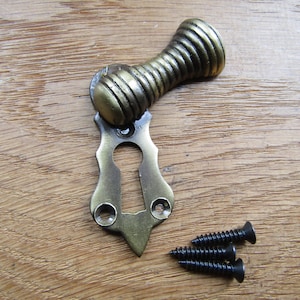 ANTIQUE BRASS key hole cover escutcheon lock key hole cover escutcheon old vintage lock keyhole cover