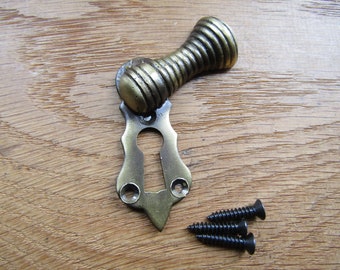 ANTIQUE BRASS key hole cover escutcheon lock key hole cover escutcheon old vintage lock keyhole cover