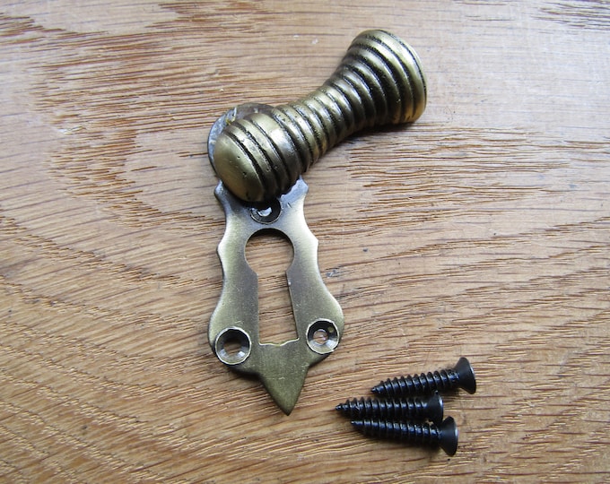 ANTIQUE BRASS key hole cover escutcheon lock key hole cover escutcheon old vintage lock keyhole cover