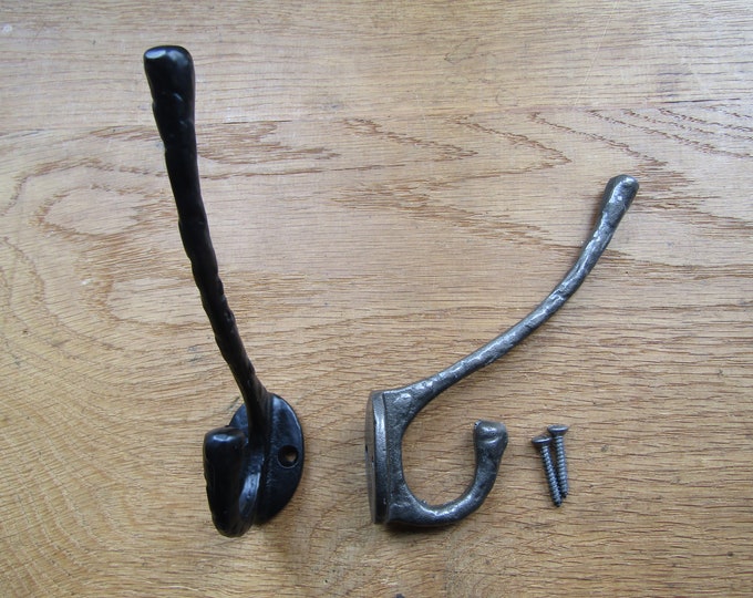 Rustic iron coat hook Classic cast iron rustic traditional retro vintage old victorian hat & coat hooks Antique Iron/Black Antique